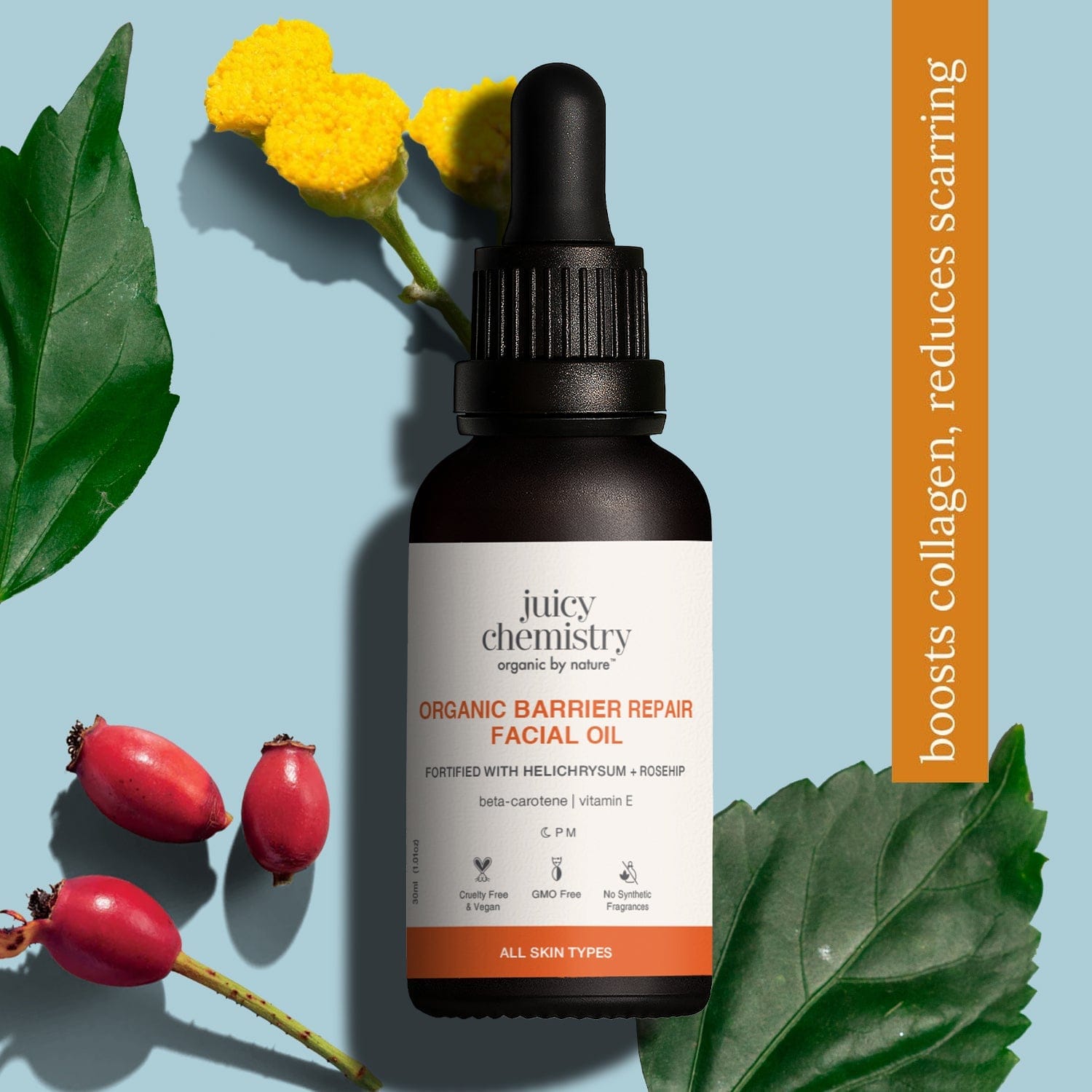 Juicy Chemistry Organic Barrier Repair Helichrysum & Rosehip Facial Oil 10 ml - image 1