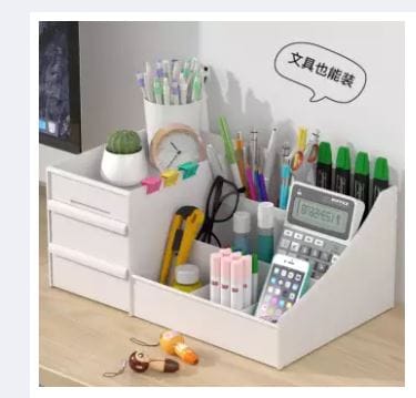White Multifunction Cosmetic Organizer Makeup Box -30 x 19 x 14cm - image 5