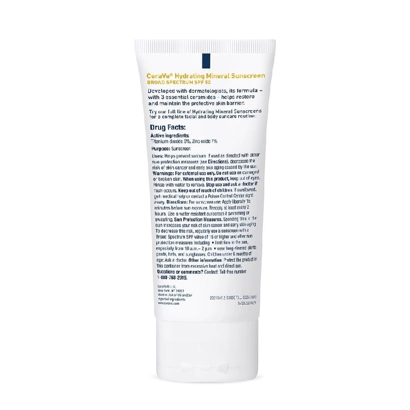 CeraVe Hydrating Mineral Sunscreen Broad Spectrum SPF 50 75ml - image 2