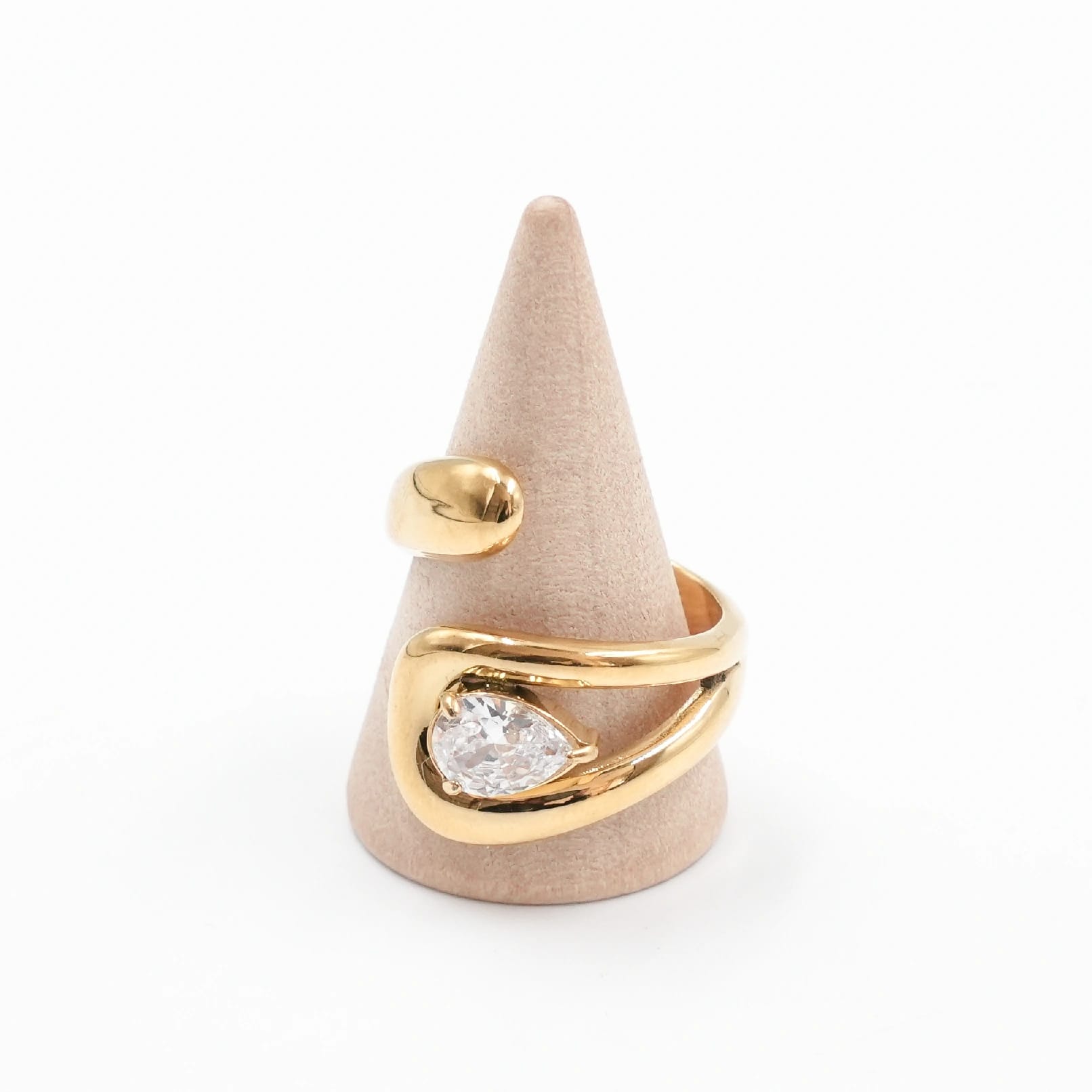 Wrap Style Toi Et Moi Ring With Pear-Cut Bezel-Set Stones For Women Fashion Jewellery - image 3