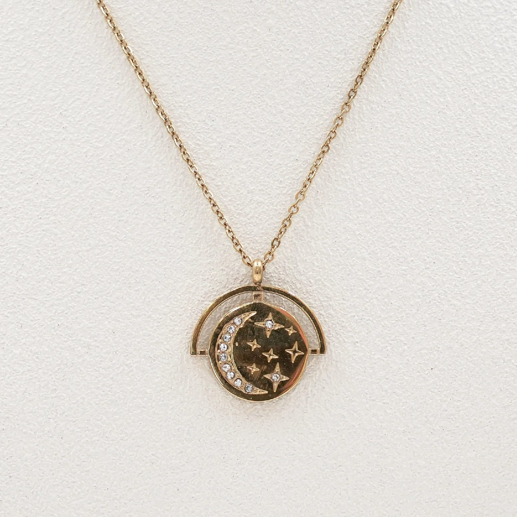 Celestial Moon And Star Pendant Necklace For Women Fashion Jewellery Minimal Charm Chain - image 2