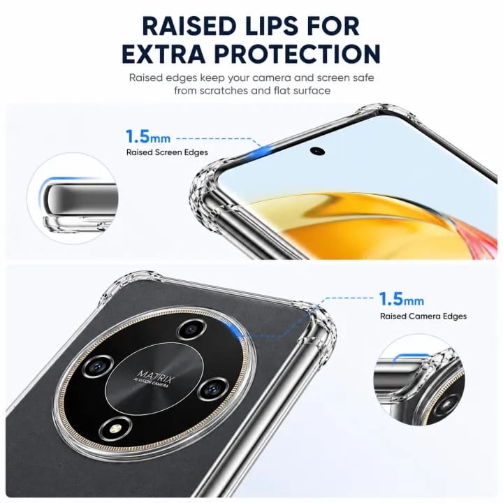 Cover for HONOR X9d 5G PC + TPU Clear Transparent Raised Edges Shockproof Protective Phone Bumper Case (Transparent) Honor X 9 D - image 2