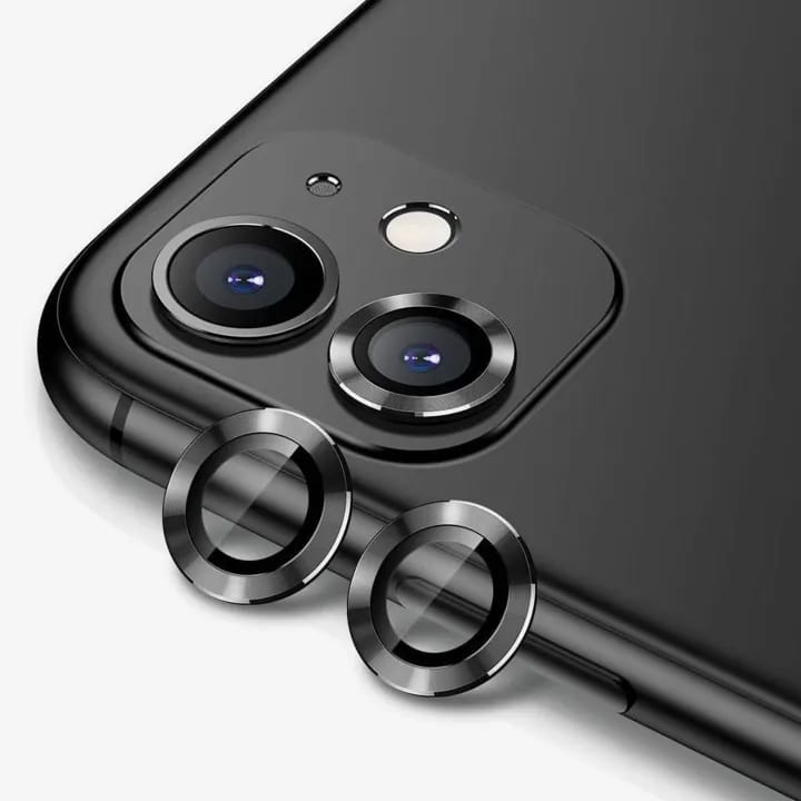 For IPhone 12 Mini Camera Lens Protector - Individual Metal Ring Lens Cover - Black - image 1