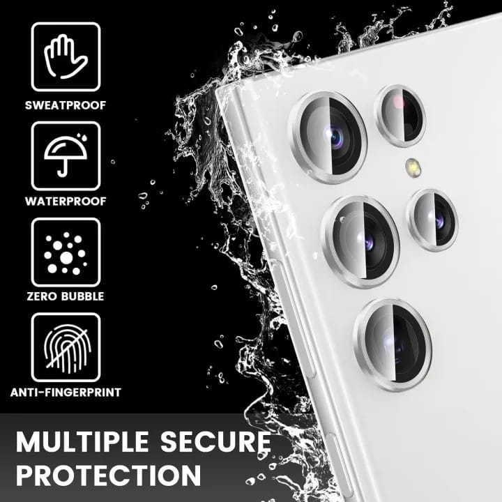 Camera Ring For Samsung Galaxy S25 Ultra 5G - Camera Lens 360 Degree Protection Tempered Glass Protector - Titanium Silver - image 3