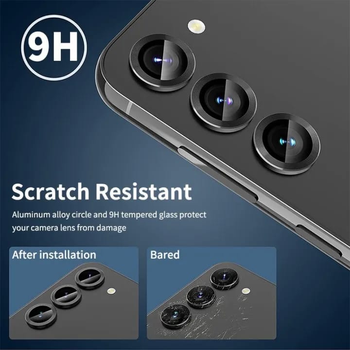 For Samsung Galaxy A14 / A34 5G - 9H Rear Camera Lens Aluminum Alloy Ring Tempered Glass Film(Black) - image 4