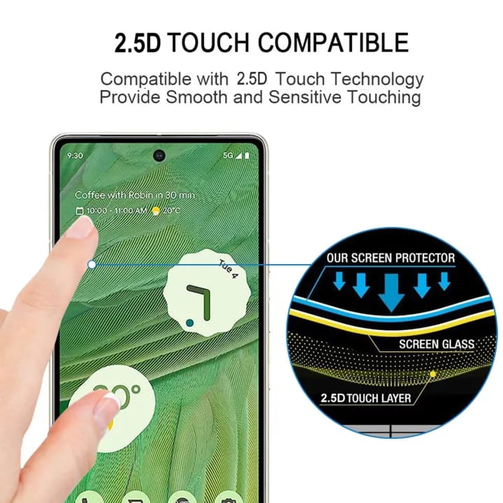 Full Glass for Google Pixel 8a Full Glue Full Cover Screen Protector Tempered Film - 1 pc - image 3