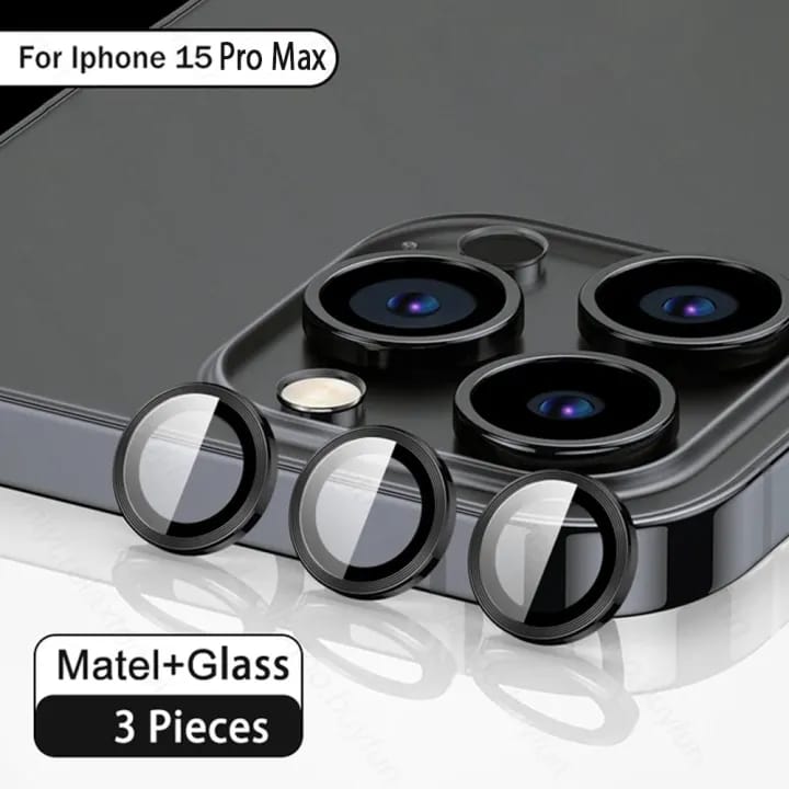 Ring Camera Protector For iPhone 15 Pro Max | 3D Curved Tempered Glass Metal Rear Lens Film Protect Cap | - image 3