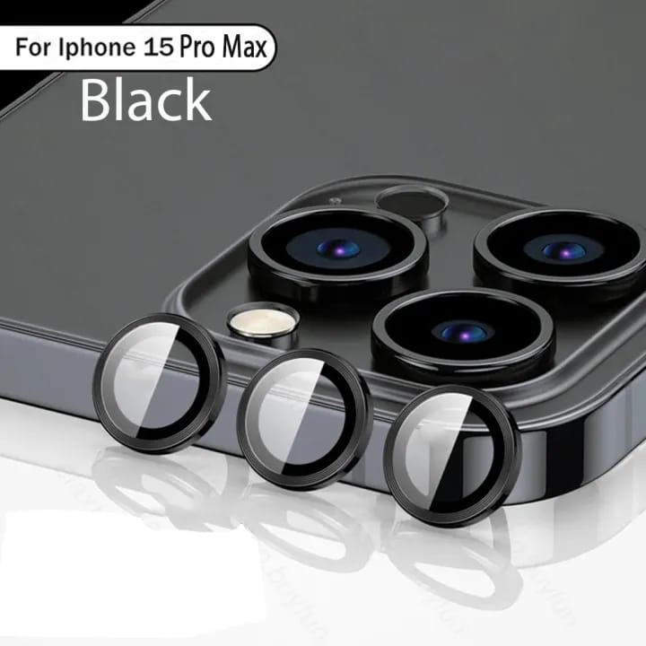 Ring Camera Protector For iPhone 15 Pro Max | 3D Curved Tempered Glass Metal Rear Lens Film Protect Cap | - image 1