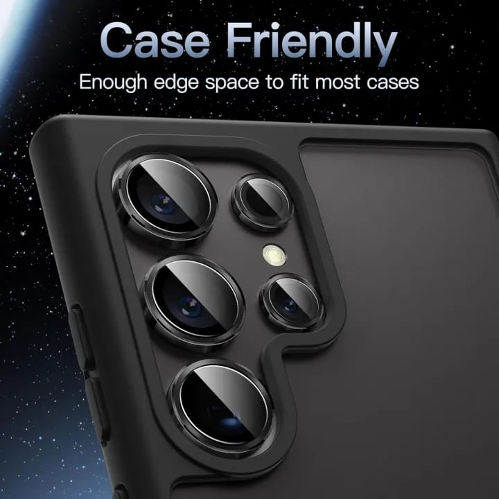 Camera Ring For Samsung Galaxy S25 Ultra 5G - Camera Lens 360 Degree Protection Tempered Glass Protector - Titanium Black - image 3