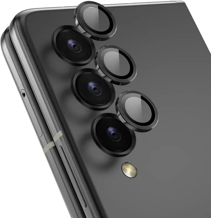 Camera Lens Protector for Samsung Galaxy Z Fold 5 Individual Anti Scratch Metal Ring Tempered Glass - image 2