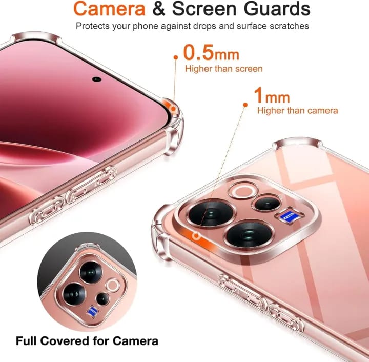 Case for Vivo V70/ V70 Elite - Clear Transparent Soft Shockproof Airbag Crystal Phone Back Cover - image 3