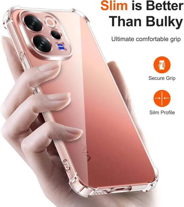 Case for Vivo V70/ V70 Elite - Clear Transparent Soft Shockproof Airbag Crystal Phone Back Cover - image 5