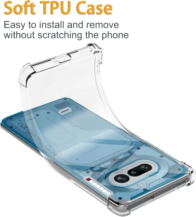 Case for Nothing Phone 4a 5G - Clear Transparent Soft Shockproof Airbag Crystal Phone Back Cover - image 2