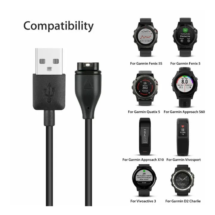 Charger for Garmin Fenix 5 5S 5X 6 6S 6X Pro Vívoactive 3 4 4S Watch USB Charging Cable - image 2