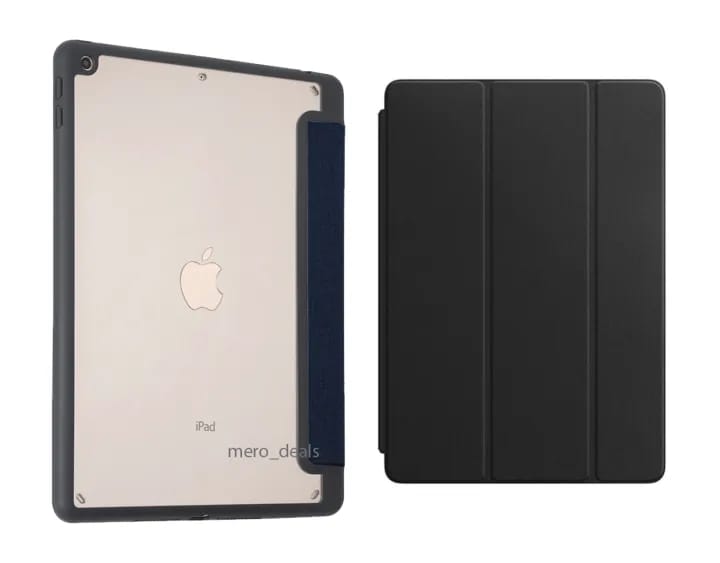 EVO CRYSTAL Folio Case For Apple Ipad 10.2 Inch - Transparent Back Cover Case Shell With Pencil Holder - image 2