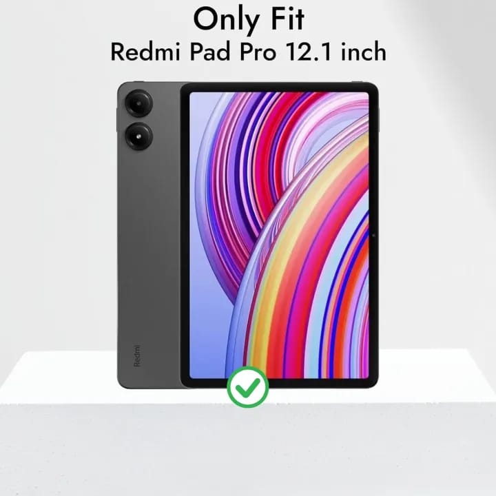 Case For Xiaomi Redmi Pad Pro 12.1" - Trifold PU Leather Tablet Smart Magnetic Cover Stand Back Cover with Pen Holder - Black - image 3