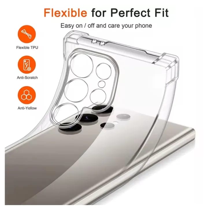 Case for Samsung Galaxy S26 Ultra 5G - Clear Transparent Soft Shockproof Airbag Crystal Phone Back Cover - image 2