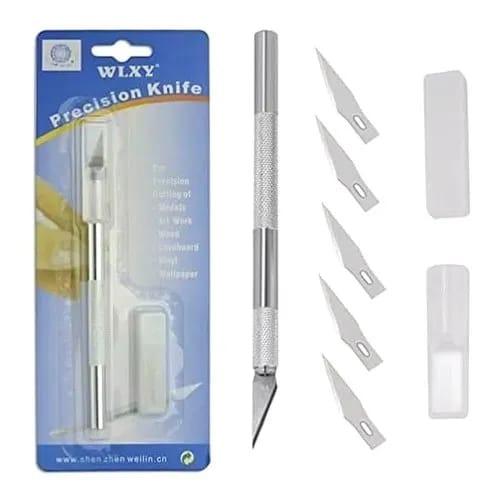 Stainless Steel Precision Pen K nife Set Hobby K nife Razor Tool with 5 Spare Blades - Precision K nife cuter | - image 1