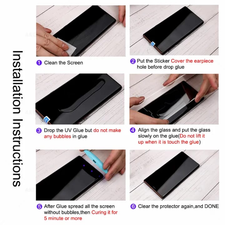 For Samsung Galaxy S8+ / S9 Plus - 3D Curved UV 9H Tempered Glass Screen Protector - Xmart - image 3