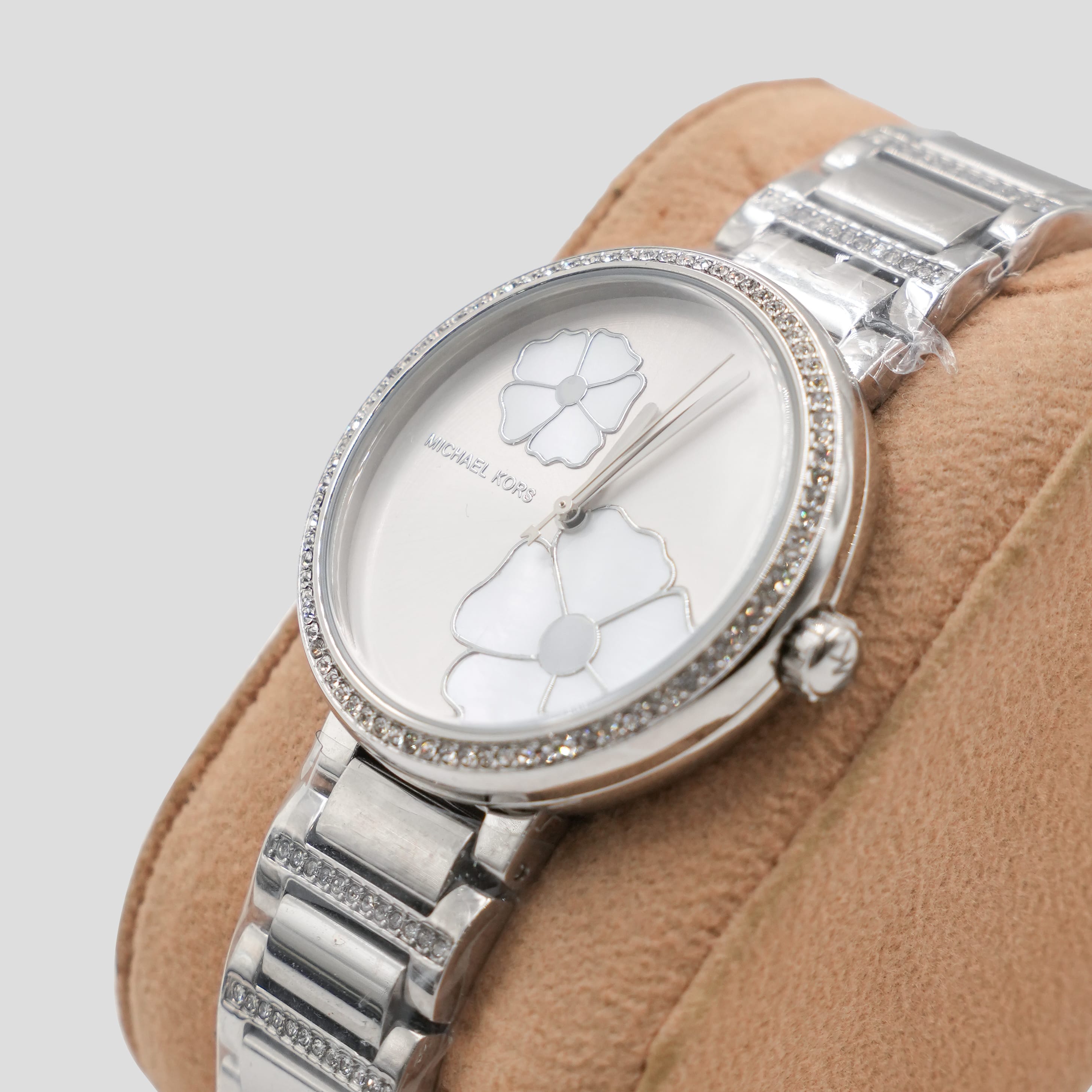 Michael Kors Silver-Tone Floral Dial Ladies Watch with Crystal Pave Bezel - image 2