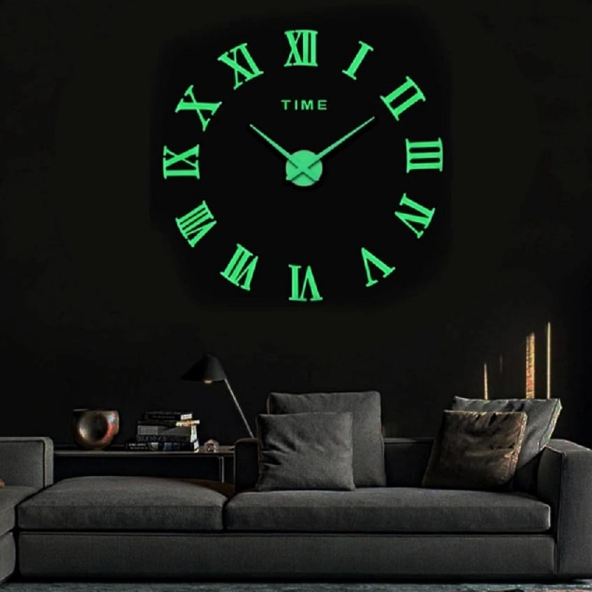 DIY Luminous Stickers Digital Clock 3D Wall Clock Wall Decor - image 1