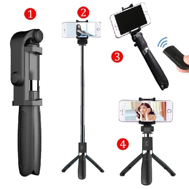 Selfie Stick Phone Tripod Bluetooth Remote Extendable Monopod Selfie Stick - image 3
