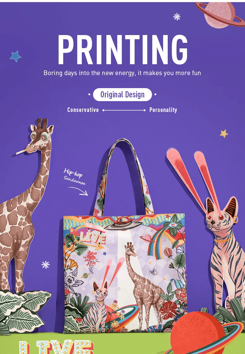 MAH Tote Bag Exquisite Printing Design Casual Comfortable Handbag With Large Capacity For Women MR19C1840B - image 2