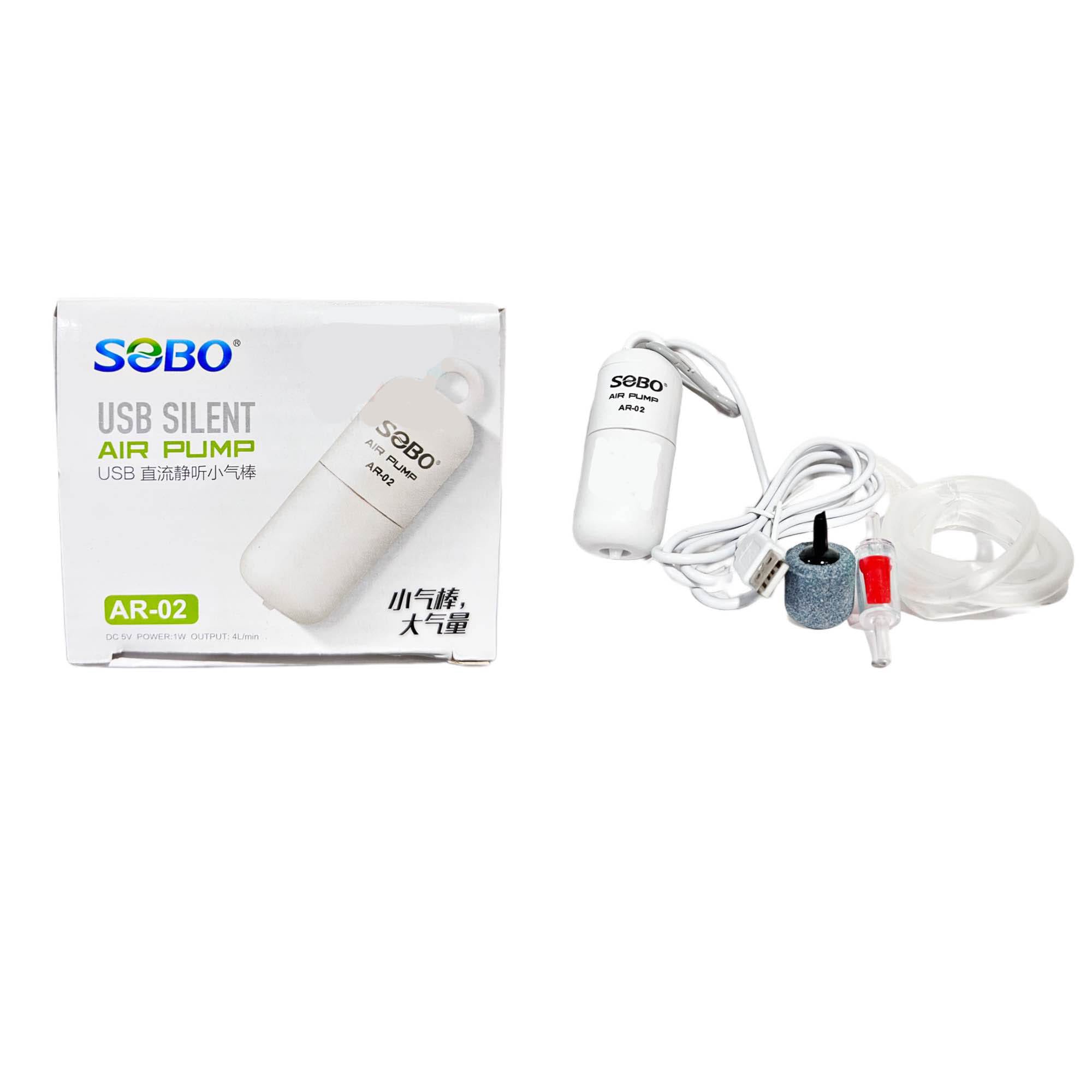Sobo USB Ultra Silent Air Pump Fish Aquarium Tank AR-02 DC USB Portable - image 3