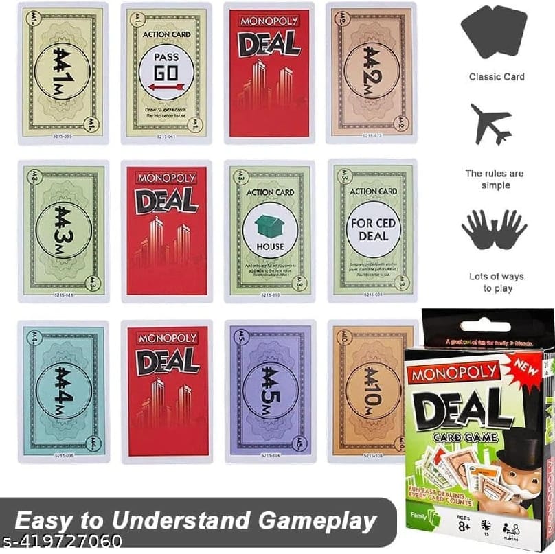 Monopoly Deal Card Game Fun & Fast-Paced Strategy Game For Kids, Family & Friends | Ultimate Trading Card Game With Exciting Property Deals, Action Card - image 3