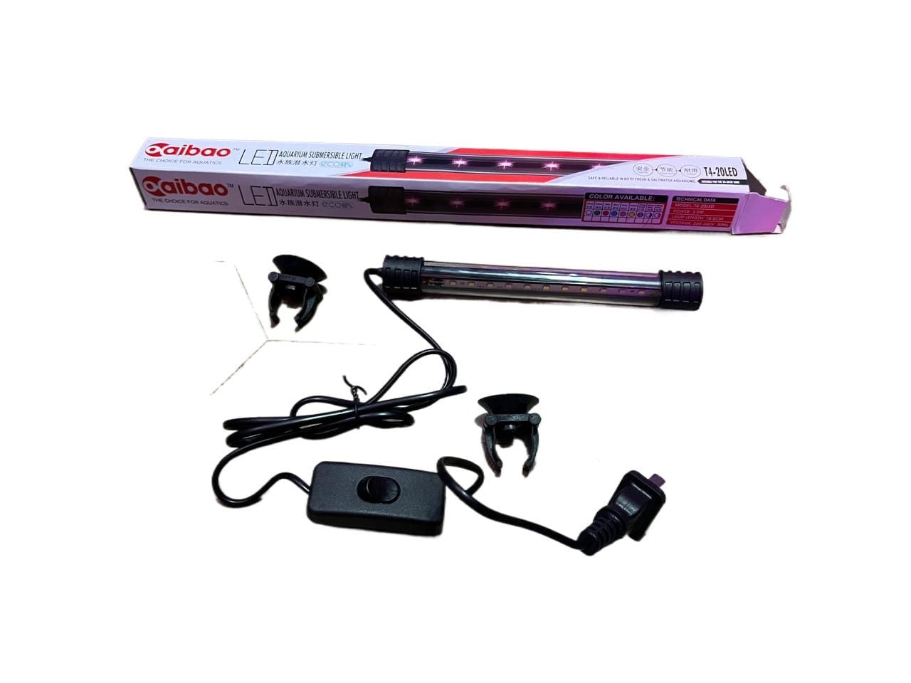 LED Aquarium Submersible Light T4-20LED In Multiple Selective Color - image 4