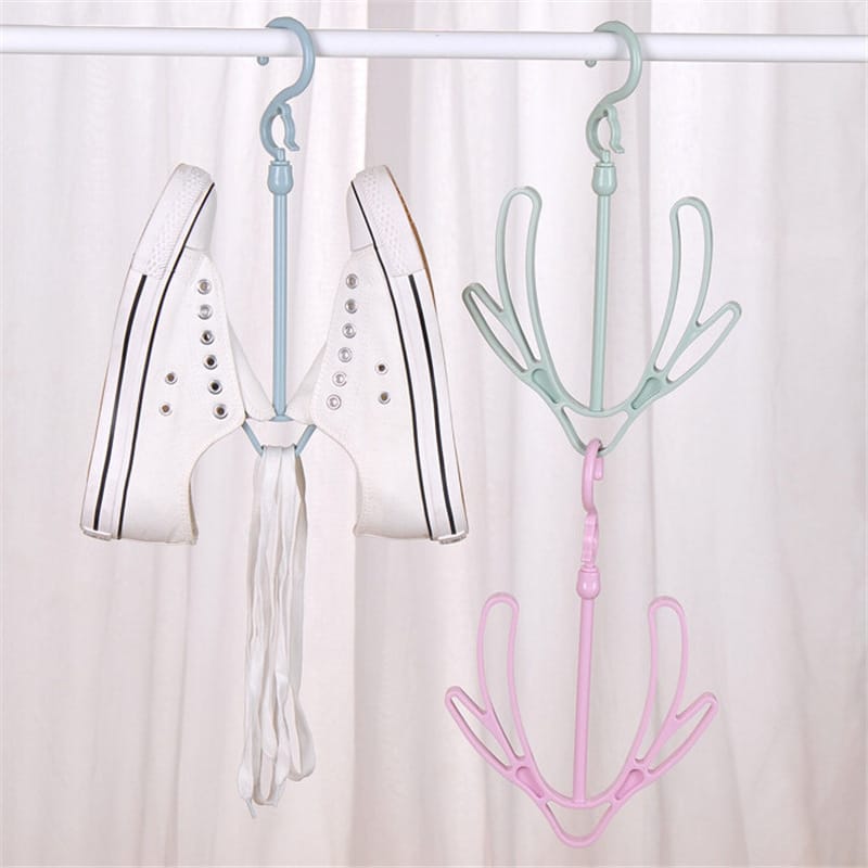 Creative Windproof Double Hook Shoe Drying Rack – Multi-Purpose Hanging Shoe Hanger For Balcony, Bathroom & Laundry - image 4