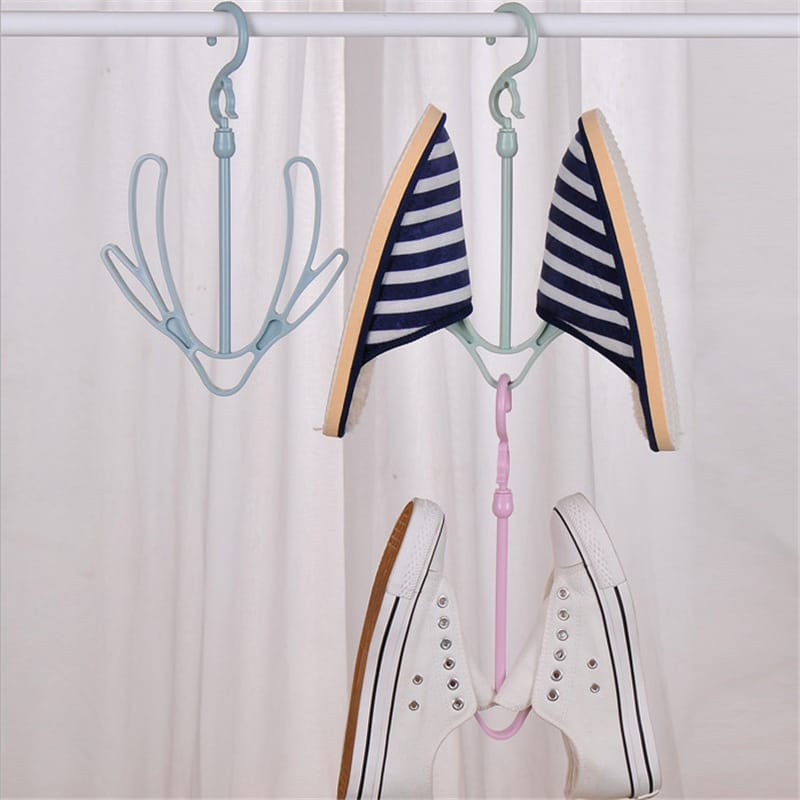 Creative Windproof Double Hook Shoe Drying Rack – Multi-Purpose Hanging Shoe Hanger For Balcony, Bathroom & Laundry - image 3