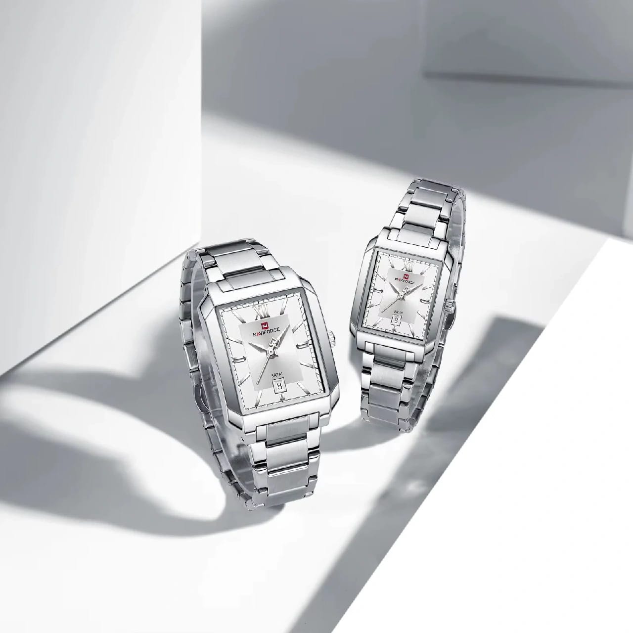 NaviForce NF9251-Silver Couple Watch - image 1