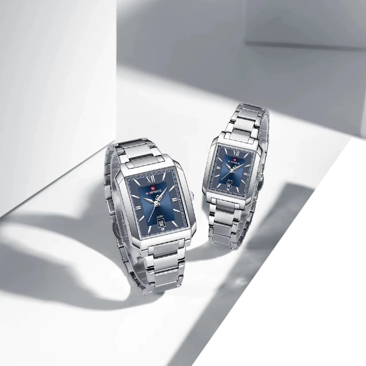 NaviForce NF9251-Silver/Blue Couple Watch - image 1
