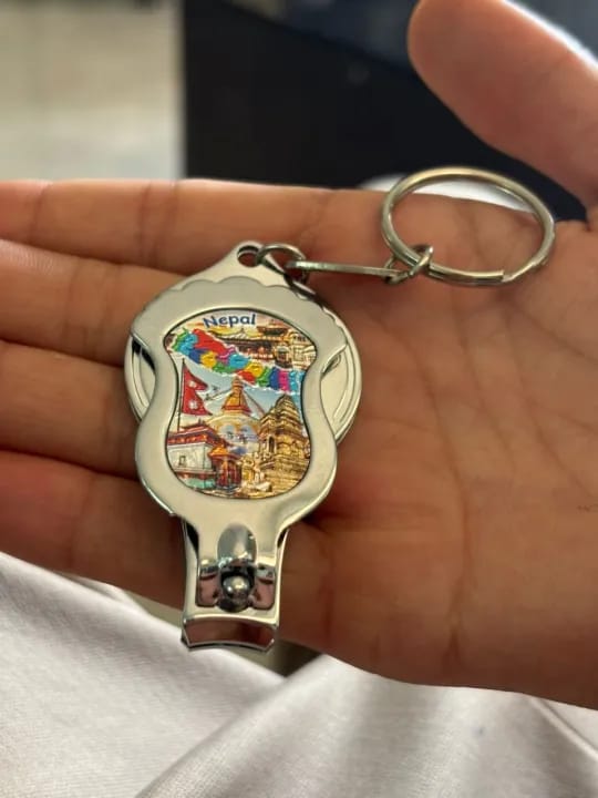 Nepal Souvenir Multipurpose Keychain | Stainless Steel Key Ring | Bottle Opener & Nail Cutter | Travel Gift collection - image 3