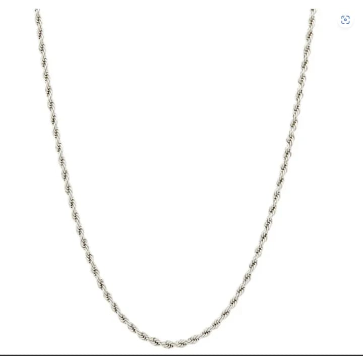 Stainless Classic Sliver Rope Chain For Men, GlowUp With BadAss Looks, Adjustable - image 3