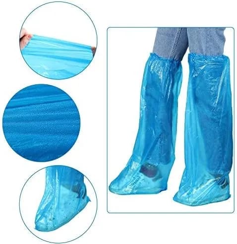 5 Pair Disposable Boot Covers Plastic Long Waterproof Shoes Cover Over The Knee Shoes Cover for Unisex - image 1