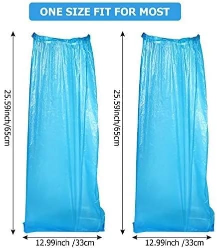 5 Pair Disposable Boot Covers Plastic Long Waterproof Shoes Cover Over The Knee Shoes Cover for Unisex - image 4