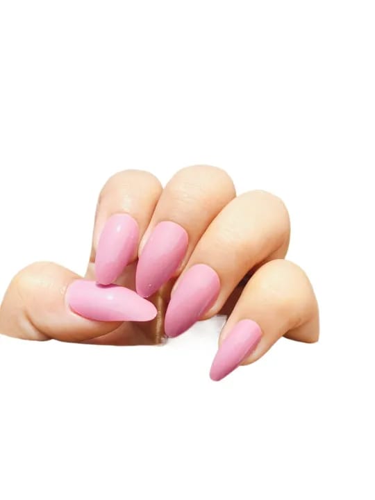 24 Pieces Excellent Quality Reusable Press On Nail Nude Pink Colored Designed Nail Best Gift For Your Female Friend, Suitable For Birthday, Weeding And Party Wear Comes With Manicure Set - image 1
