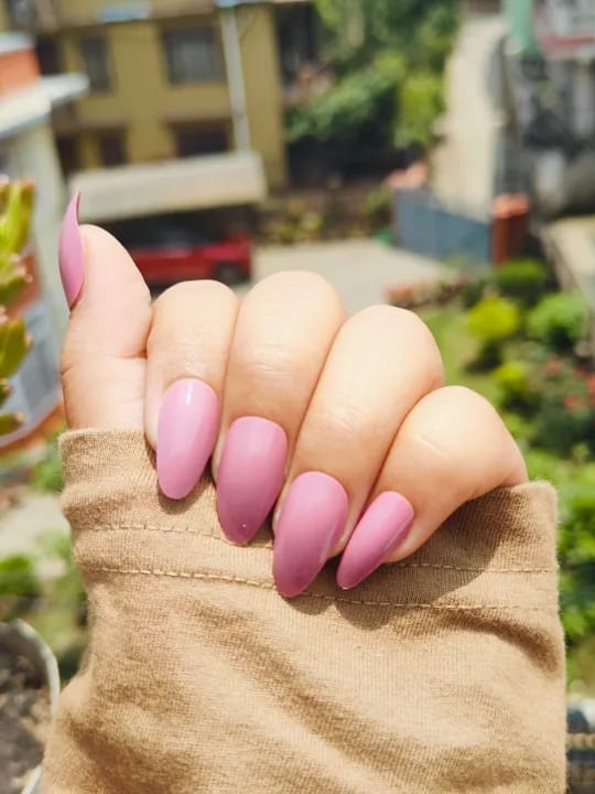 24 Pieces Excellent Quality Reusable Press On Nail Nude Pink Colored Designed Nail Best Gift For Your Female Friend, Suitable For Birthday, Weeding And Party Wear Comes With Manicure Set - image 5