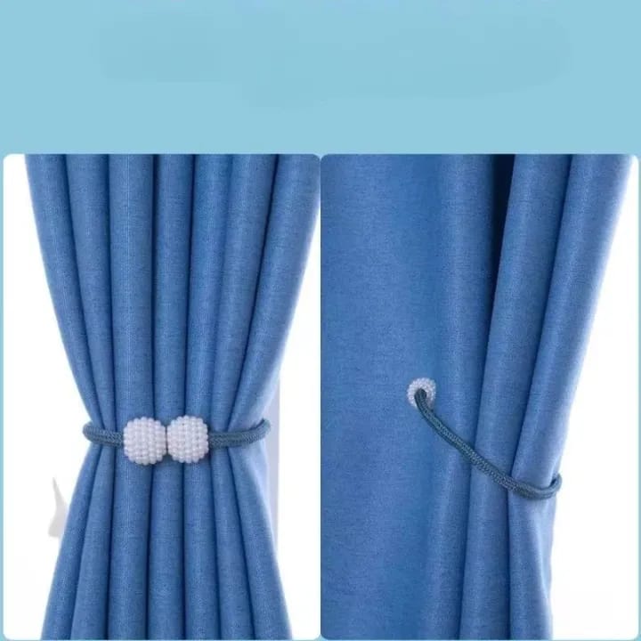 2PCS Pearl Magnetic Curtain Tie Backs | Luxurious Hanging Ball Buckle Clips | Elegant Curtain Holders for Home & Office Decor - image 2