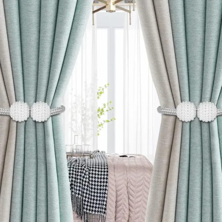 2PCS Pearl Magnetic Curtain Tie Backs | Luxurious Hanging Ball Buckle Clips | Elegant Curtain Holders for Home & Office Decor - image 4
