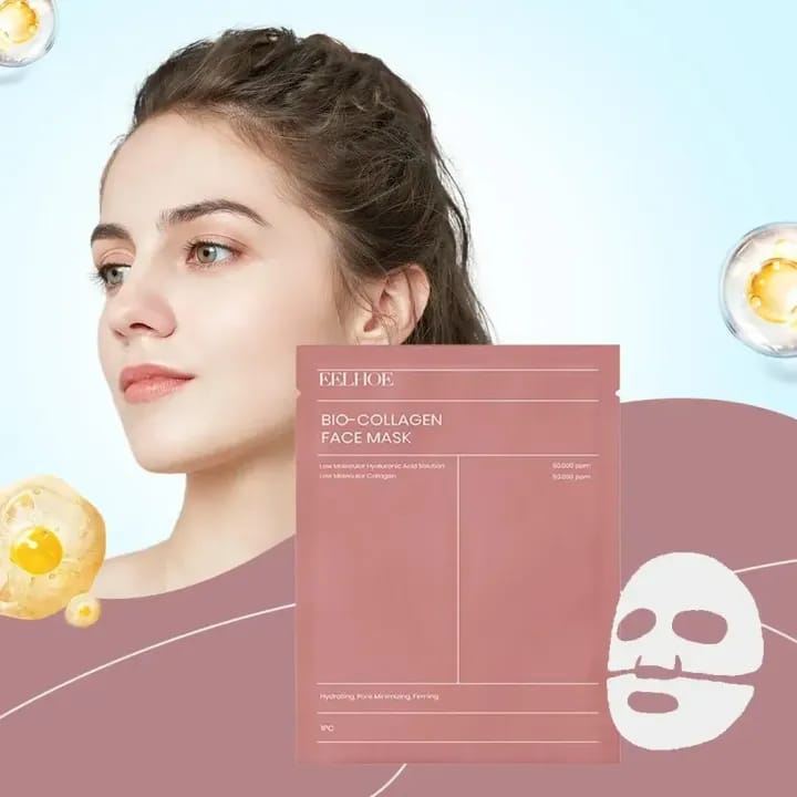 Bio Collagen Hydrating & Brightening Sheet Mask – 35ml | Moisturizing, Oil-Control, Pore-Minimizing Skincare - 1 Sheet - image 1