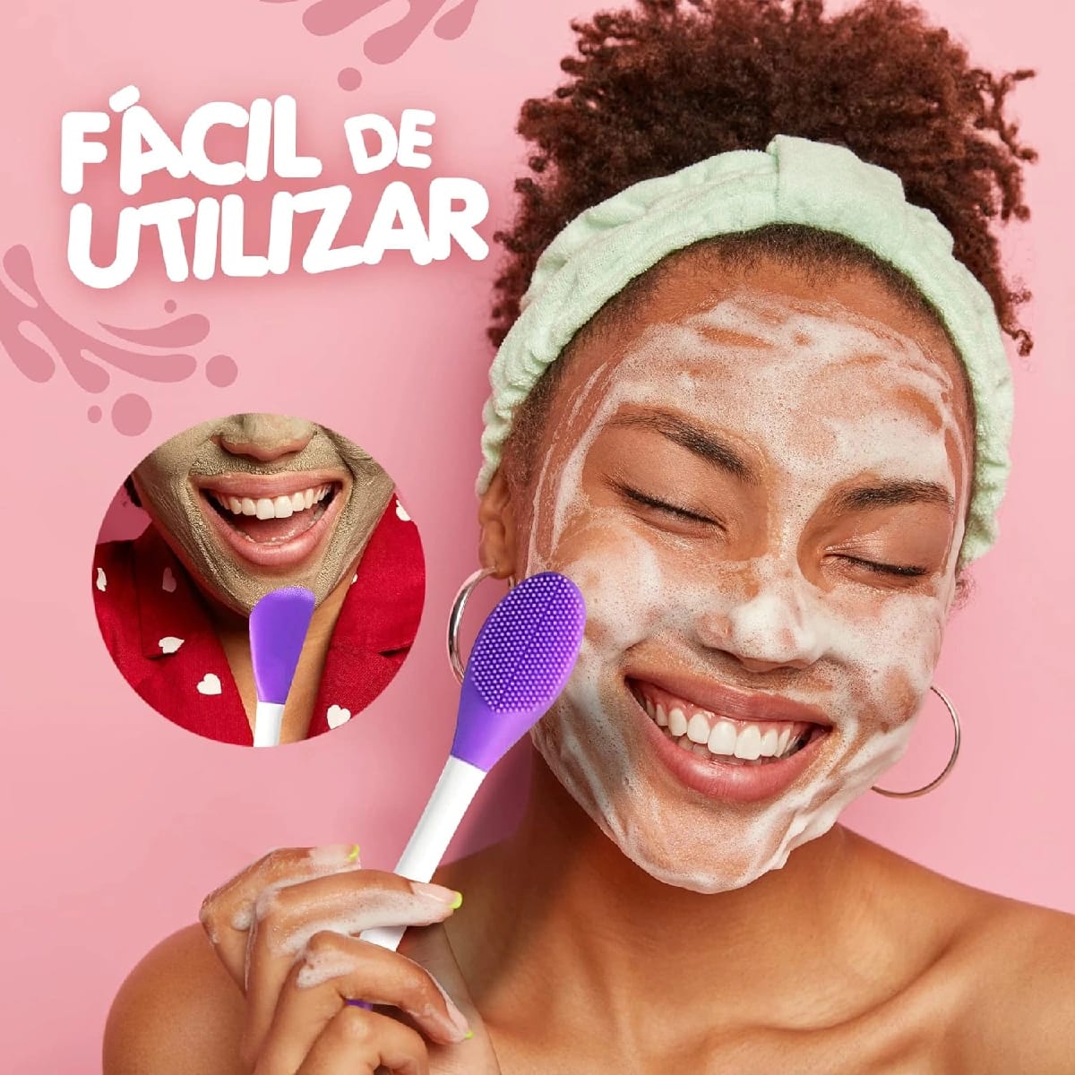 Silicone Mask Applicator Brush, 3 In 1 Facial Cleansing Brush ( Praman Store Special ) - image 2