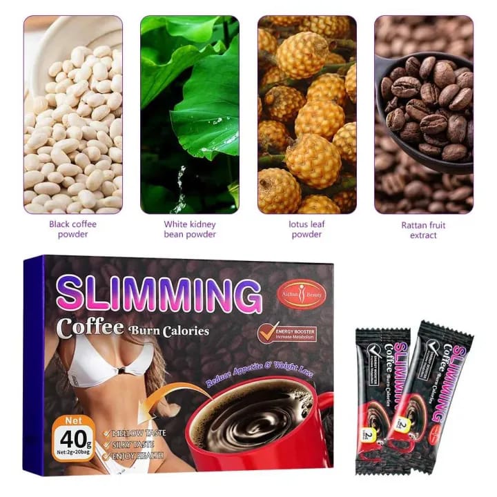 Aichun Beauty Weight Loss Slimming Coffee – Burn Calories, Boost Energy & Metabolism (40g | 2g × 20 Bags) - image 3