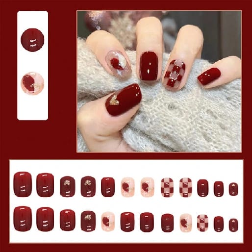 Upgrade Your Look With 24pcs Fake Nail & 1sheet Tape & 1pc Nail File, Press On Nails - image 1