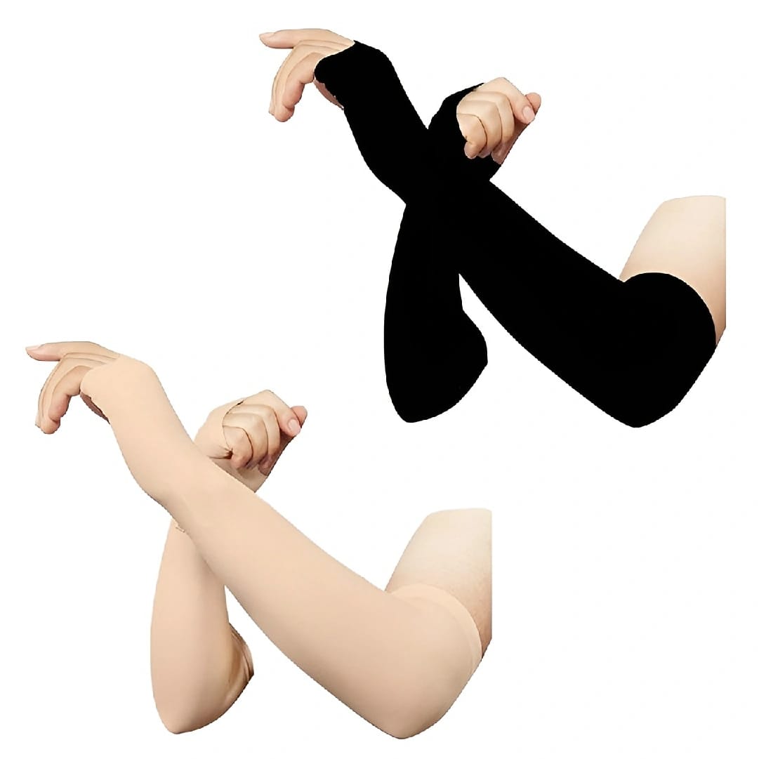 Let'S Slim Arm Sleeve Gloves With Thumb Hole Protect From Uv Rays - image 2
