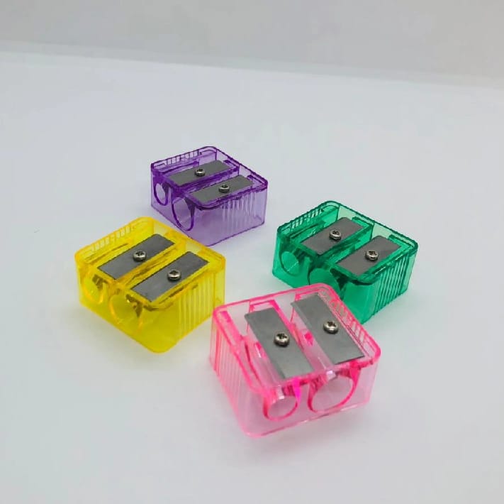 1 Piece Cosmetic Makeup Tools Eyebrow Pencil Eyeliner Lip Liner Double Hole Pencil Sharpener - image 3
