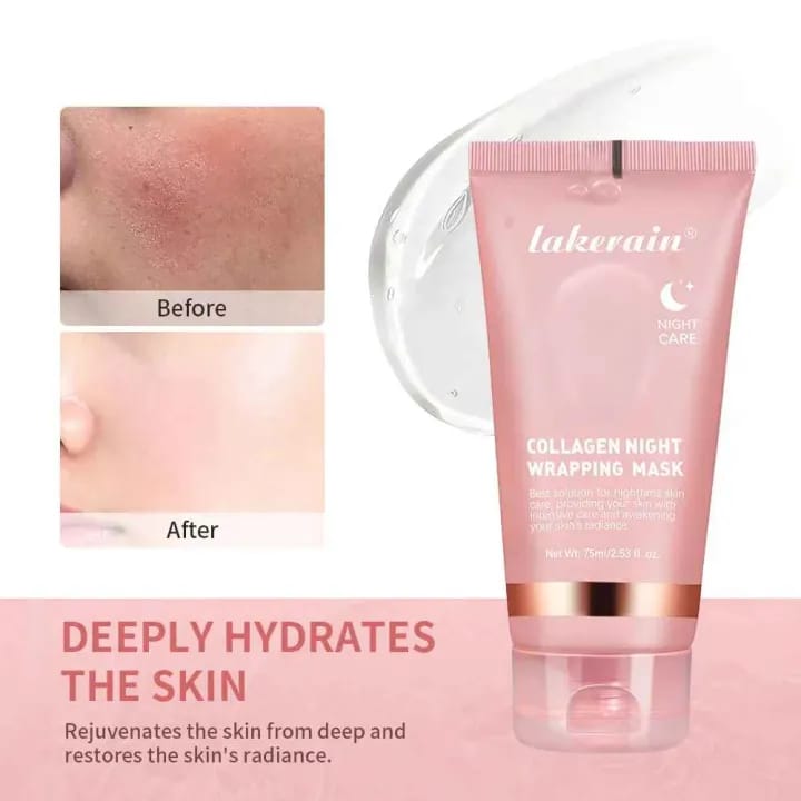 Collagen Overnight Wrapping Peel-Off Facial Mask – 75ml Korean Night Care Mask for Deep Hydration & Firming - image 4