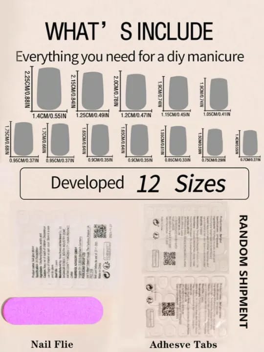 Instantly Upgrade Your Look With 24pcs Short Square French False Nail For Women And Girls 1pc Nail File & 1sheet Tape Press On Nails - image 4